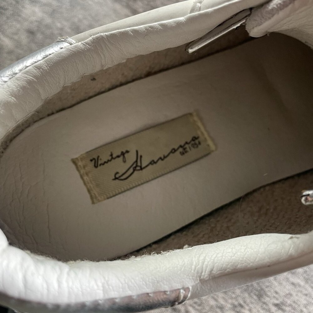 VINTAGE HAVANA Carla White Sneaker Silver Foil with Glitter Star Sz 7.5 - Picture 11 of 11